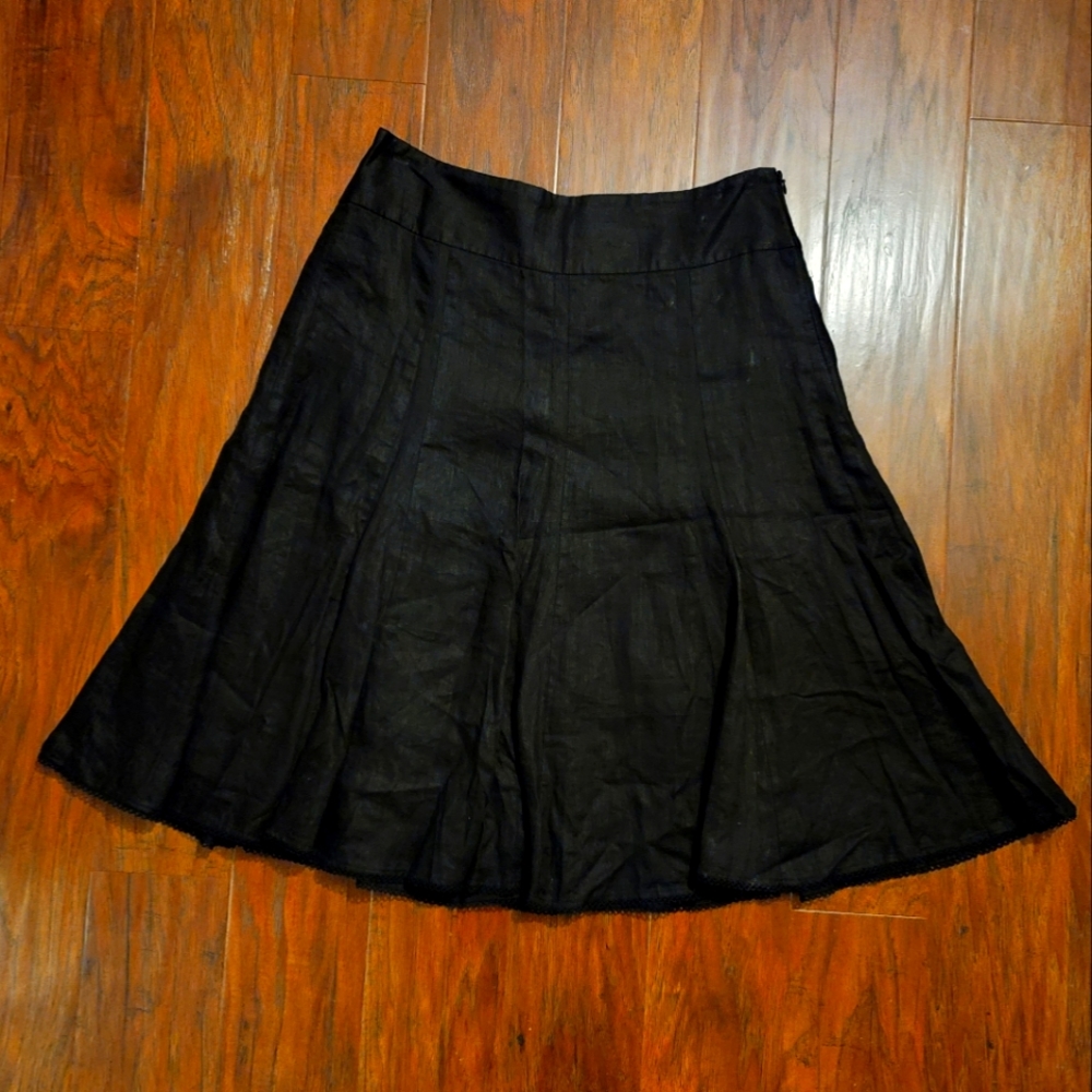 Ann Taylor Linen Black Skirt